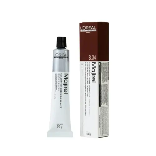Coloração L'Oréal Professionnel Majirel 8.34 Louro Claro Dourado Acobreado Incolor Com 50 g
