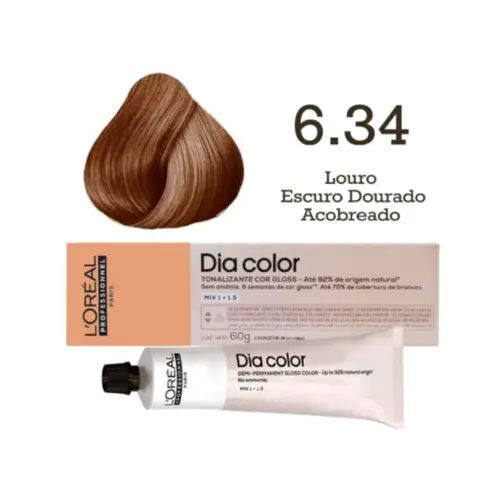 Coloração L'Oréal 6.34 Louro Escuro dourado Acobreado