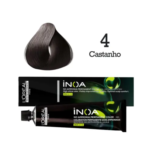 Coloração L'Oréal Professionnel Inoa 4 Castanho Com 60 g