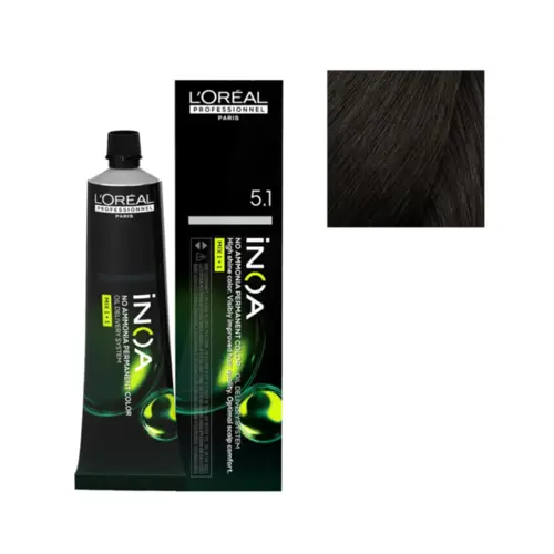 Coloração L'Oréal Professionnel Inoa 5.1 castanho claro acinzentado Com 60 g