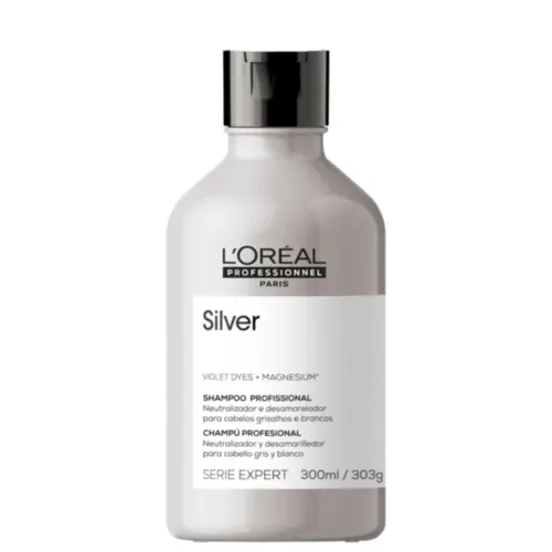 Shampoo neutralizante para Cabelos brancos e grisalhos L'Oréal Professionnel Série Expert Silver Com 300 ml