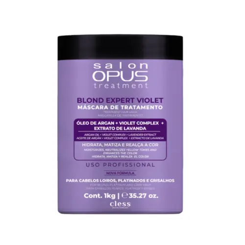 Máscara tonalizante desamareladora Salon Opus Violet 1kg Com 1000 g