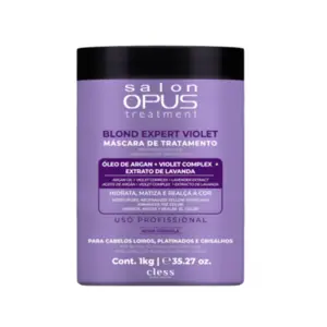 Máscara tonalizante desamareladora Salon Opus Violet 1kg Com 1000 g