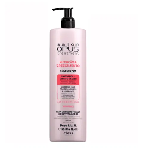 Shampoo Salon Opus Cless Nutrição e Crescimento Com 1000 ml