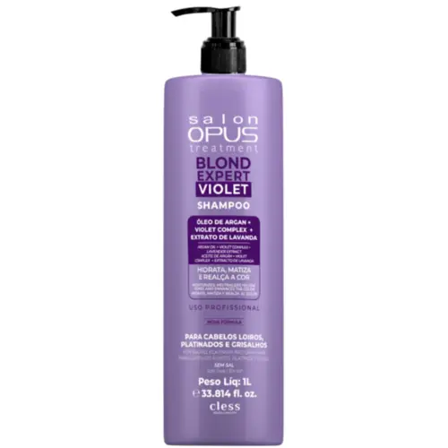 Shampoo Salon Opus Violet Desamarelador Com 1000 ml