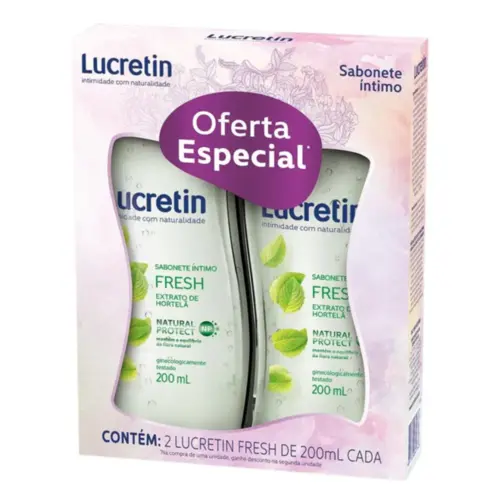 Kit Sabonete Líquido Íntimo Lucretin Fresh Com 2 unidades 200 ml