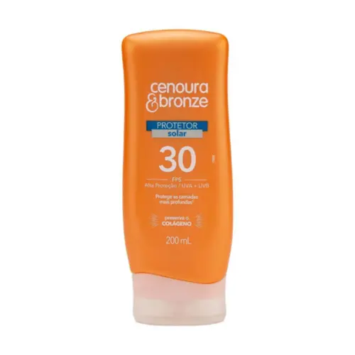 Protetor Solar Corporal FPS 30 Cenoura & Bronze Proteção UVA e UVB e preserva o colágeno Com 200 ml
