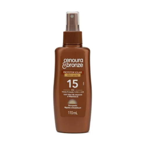 Óleo Bronzeador Cenoura E Bronze Spray Fps15 110ml
