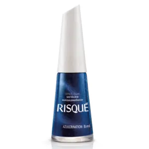 Esmalte Risqué Metalizado Azul Crination Com 8 ml
