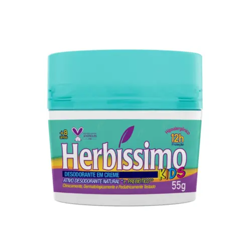 Desodorante Creme Herbíssimo Kids para crianças a partir de 8 anos Com 55 g