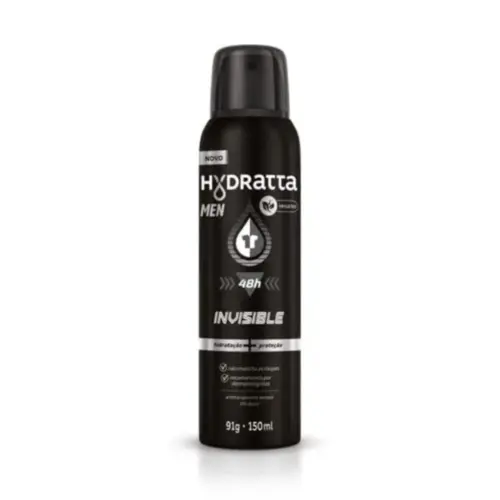 Desodorante Antitranspirante Hydratta Men Branco Invisible Com 150 ml