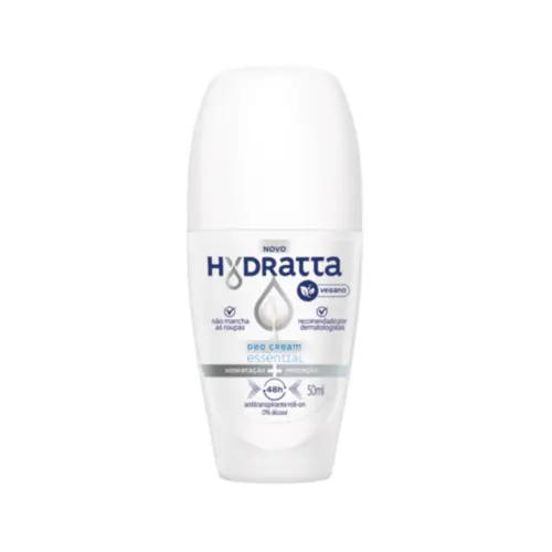 Desodorante Antitranspirante Roll On Hydratta Branco Invisible Com 50 ml