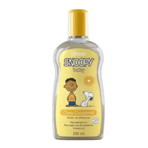 Óleo Corporal Cotton Baby Snoopy Poder da Melanina Com 200ml