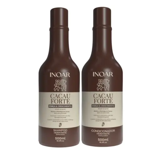 Kit Shampoo e Condicionador Cacau Forte Inoar Shampoo 500ml e Condicionador 500ml Com 2 unidades