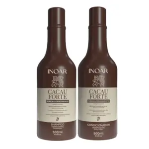 Kit Shampoo e Condicionador Cacau Forte Inoar Shampoo 500ml e Condicionador 500ml Com 2 unidades