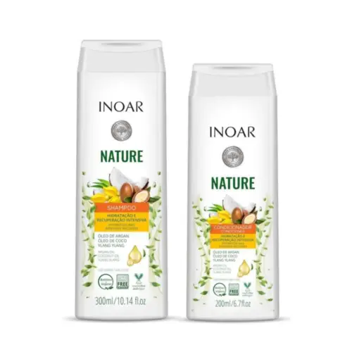 Kit Hidratação Inoar Nature Shampoo 300 ml Condicionador 200 ml Com 2 unidades