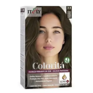 Coloração Itely Colorita 7.1 Louro Médio Acinzentado Com 60 ml