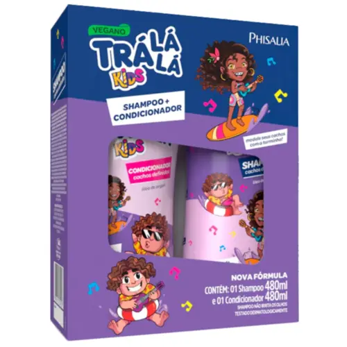 Kit Tra La La Kids Cachos Shampoo E Condicionador 480ml