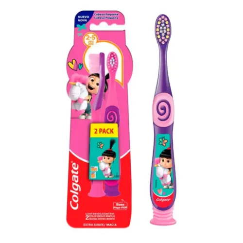 Escova Dental Colgate infantil extra macia 2 a 5 anos Com 2 unidades