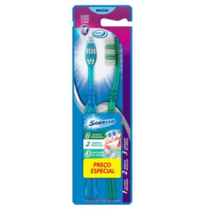 Escova Dental Sorriso Colgate Palmolive Tripla Macia Com 2 unidades