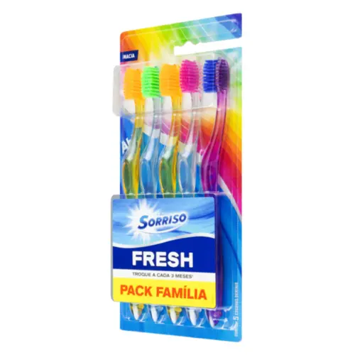 Escova Dental Colgate Sorriso Fresh macia Com 5 unidades