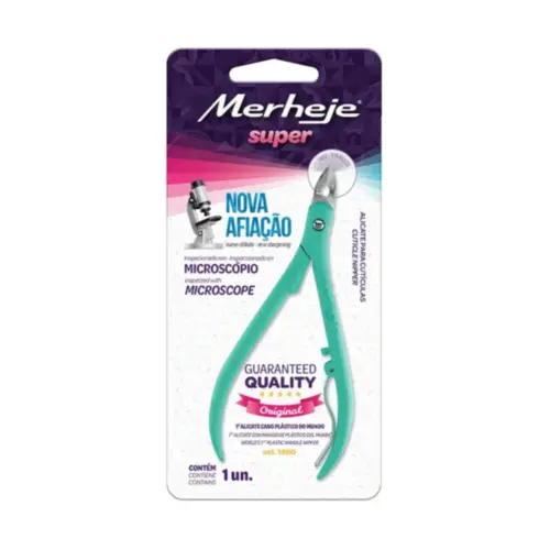 Alicate para Cutículas Merheje Super Verde Com 1 unidade