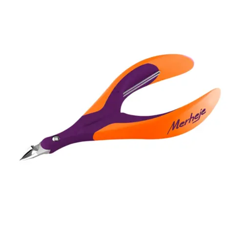 Alicate de Cutícula Merheje Touch Violeta/Laranja