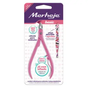 Kit Alicate e Pinça Merheje Basic Rosa Com 2 unidades