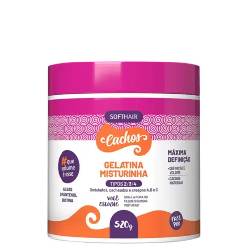 Gelatina Modeladora de Cachos Soft Hair Misturinha tipo 2/3/4 Com 520 g