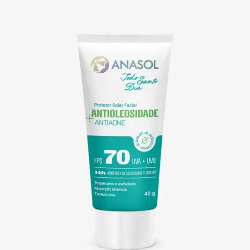 Protetor Solar Facial Anasol Clinicals BB Cream FPS 70 toque seco efeito matte oil free antioleosidade e antiacne Com 40