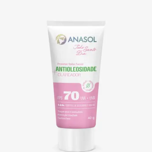 Protetor Solar Facial Anasol toque seco antioleosidade Clareador FPS70 Com 40 g