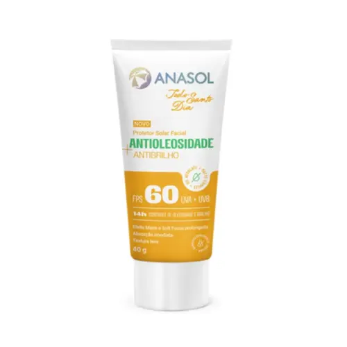 Protetor Solar Facial Anasol toque seco antibrilho FPS 60 Com 40 g