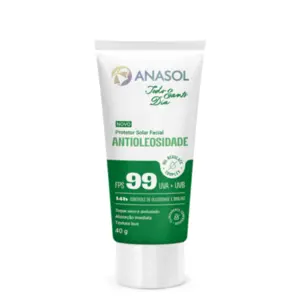 Protetor Solar Facial Anasol FPS 99 Antioleosidade Clareador Toque seco Oil free Com 40 g