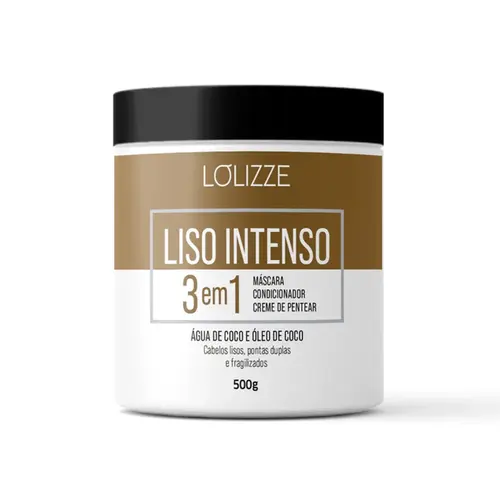 Máscara de Tratamento LOLIZZE 3 em 1 Liso Intenso Com 500 g
