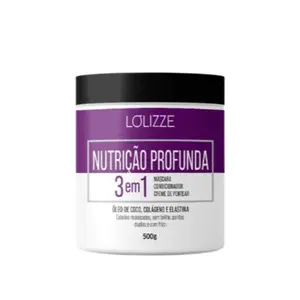 Máscara de Tratamento Lolizze 3 em 1 Nutrição Profunda Com 500 g