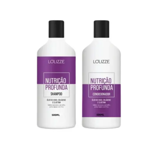 Kit Shampoo e condicionador Lolizze Nutrição Profunda Com 2 unidades de 500 ml