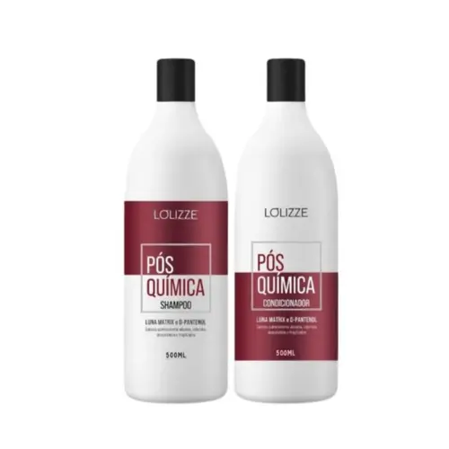 Kit Pós Química Lolizze Shampoo e Condicionador Com 500 ml