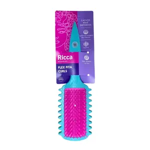 Escova de Cabelo Ricca Flex Fita Curl Azul Com 1 unidade