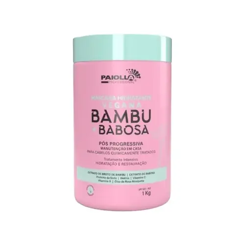 Máscara Paiolla Reconstrutora Vegana Bambu e Babosa Com 1kg