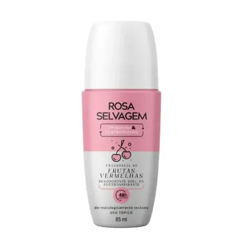 Desodorante Roll On Rosa Selvagem Frutas Vermelhas 72H Com 85 ml