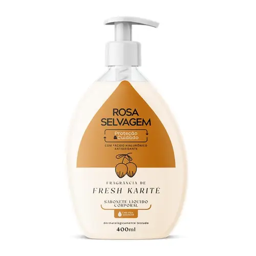 Sabonete Líquido Corporal Rosa Selvagem Fresh Karité Com 400 ml