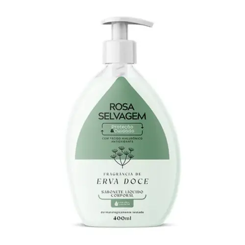 Sabonete Líquido Corporal Rosa Selvagem Erva Doce Com 400 ml