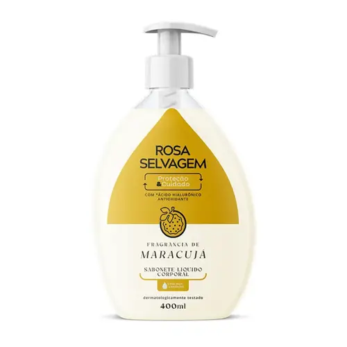 Sabonete Líquido Corporal Rosa Selvagem Maracujá Com 400 ml