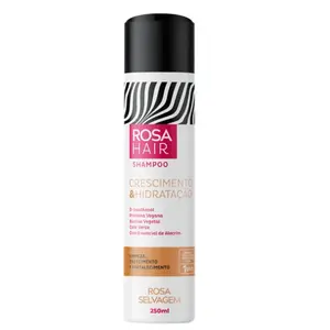 Shampoo Rosa Selvagem Crescimento e Hidratação Com 250 ml
