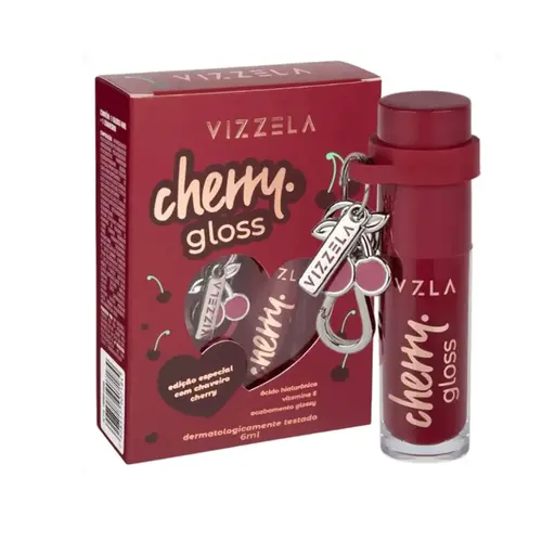 Gloss Labial Vizzela Cherry Com 6 ml