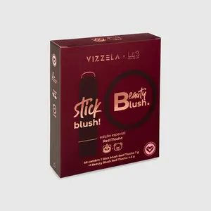 Kit de blushes Vizzela Red Mocha stick e pó Compacto Com 2 unidades
