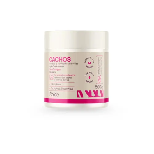Ativador e Modelador Anti Frizz Cachos Apice No Poo Low Poo Ação Condicionante Com 500 g