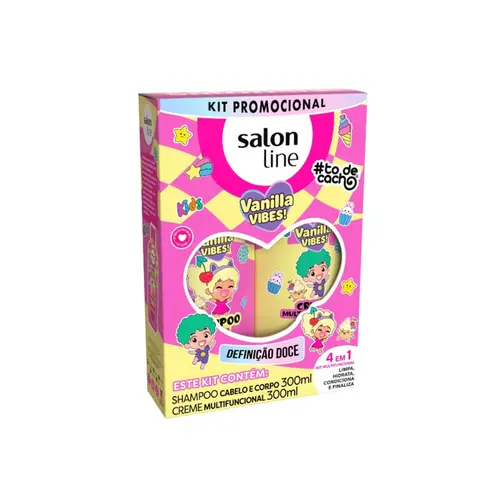 KIT SALON LINE SH+CR VANILLA VIBES DEFINIÇÃO DOCE 300ML