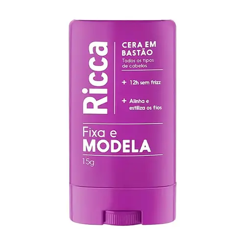 Cera fixadora em bastão Ricca Fixação duradoura Com 15 g