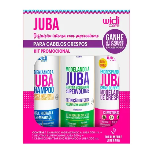 KIT WIDI CARE JUBA PARA CABELOS CRESPOS 900ML